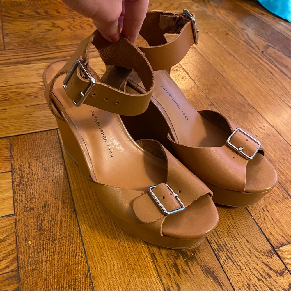 Gap Leather Brown Wedges